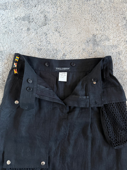 Dolce & Gabbana 2000’s linen cargo pocket skirt