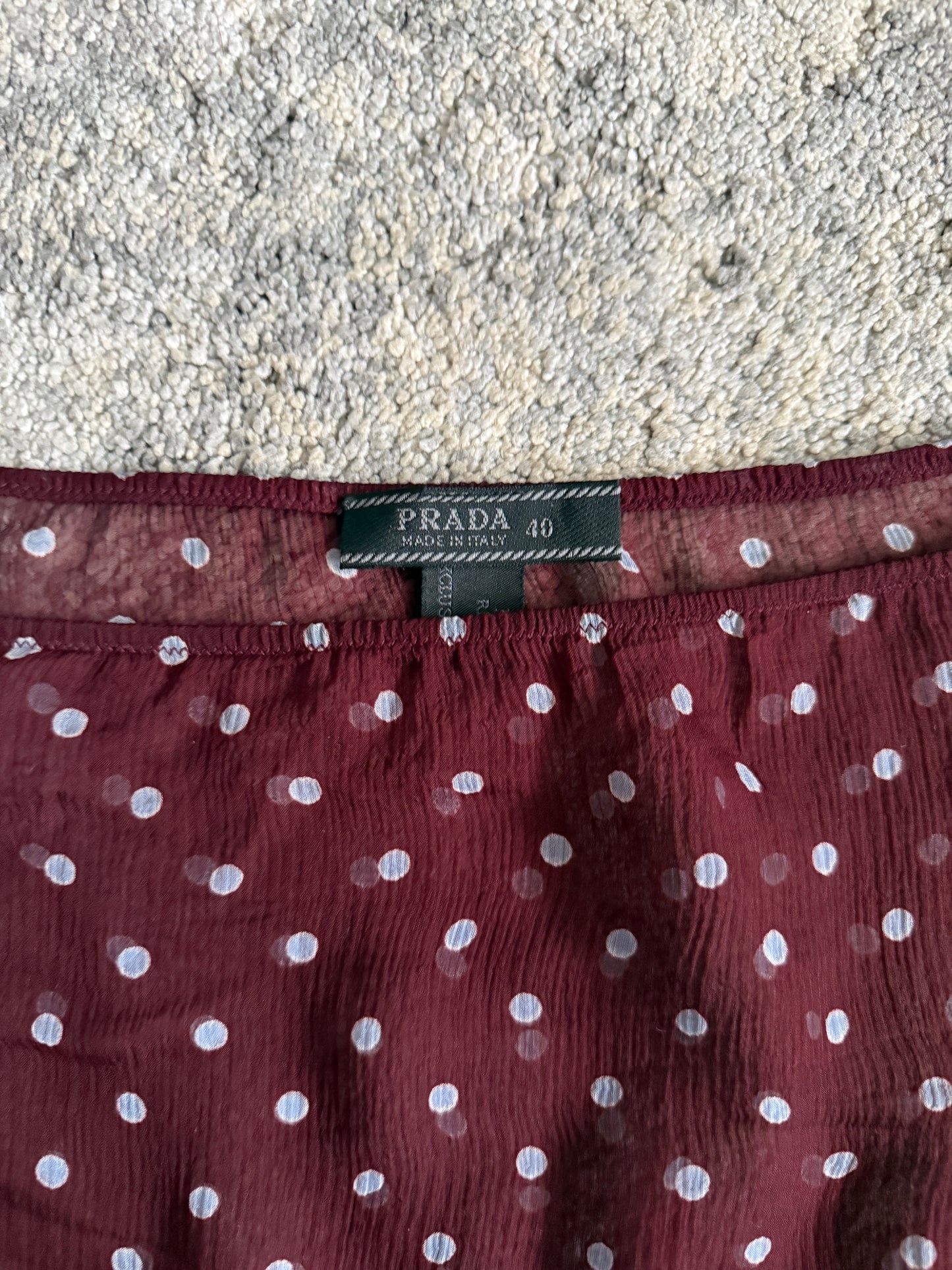 Prada SS2000 silk polka dot skirt
