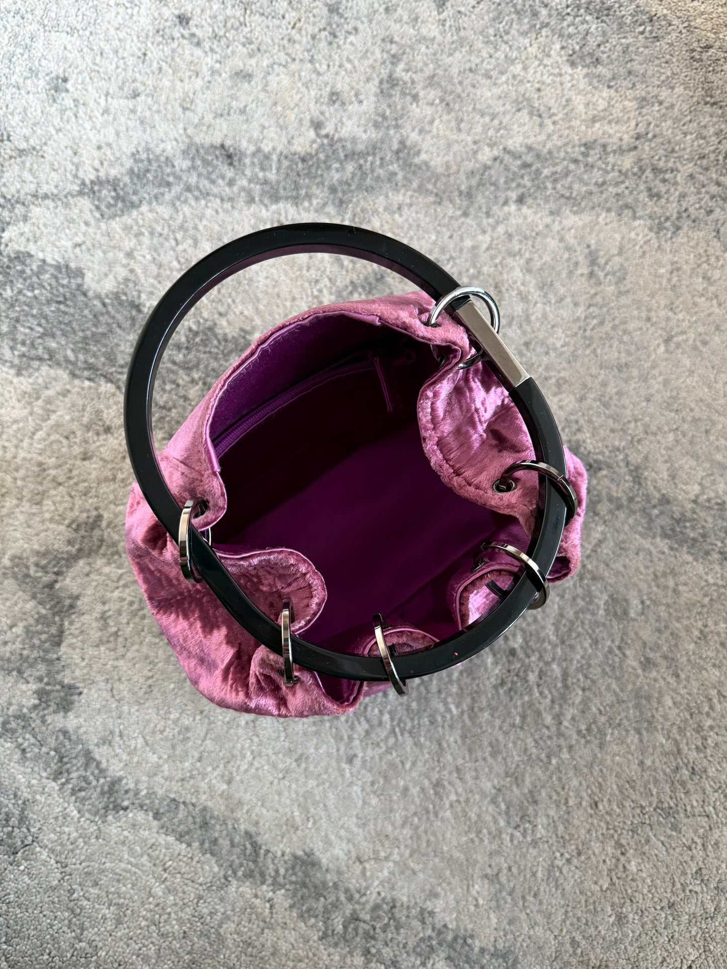 Gucci FW1999 velvet mini bucket bag