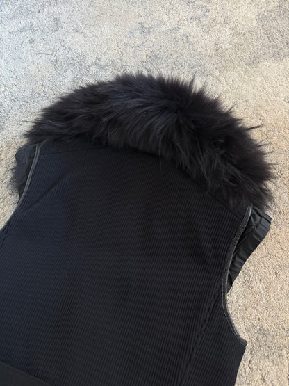 Prada FW2000 nylon jacket with fur collar