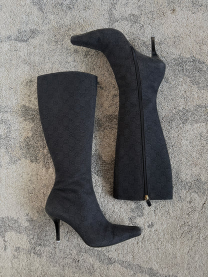 Gucci 2000’s monogram heels boots