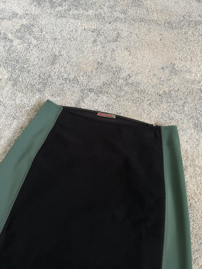 Prada 2000 fleece & nylon skirt