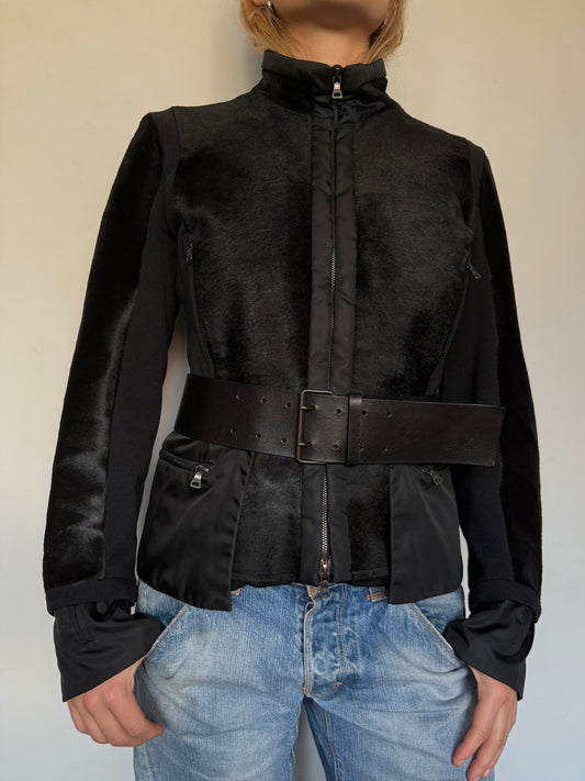 Prada 2000’s pony hair & nylon jacket
