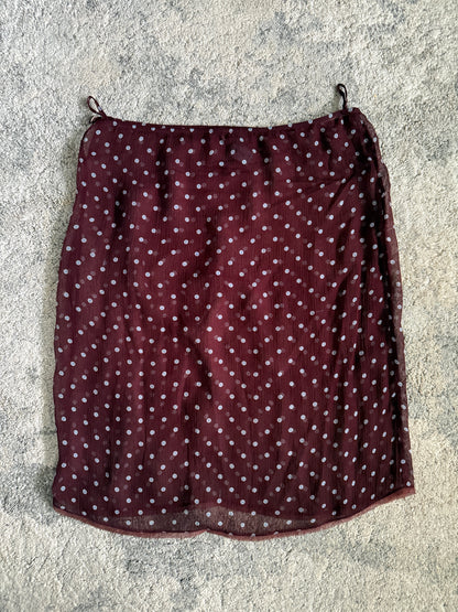 Prada SS2000 silk polka dot skirt