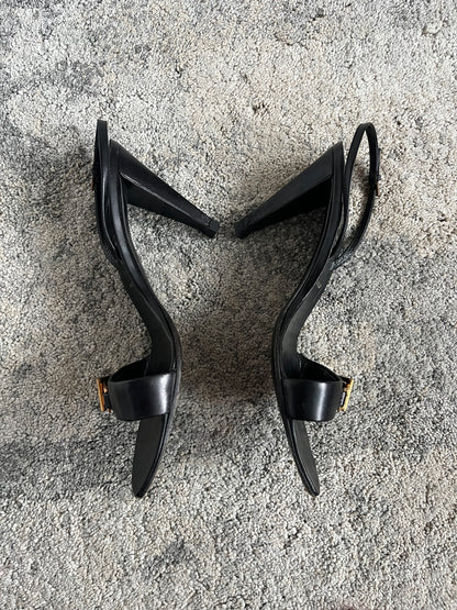 Prada 1990’s gold buckle heels