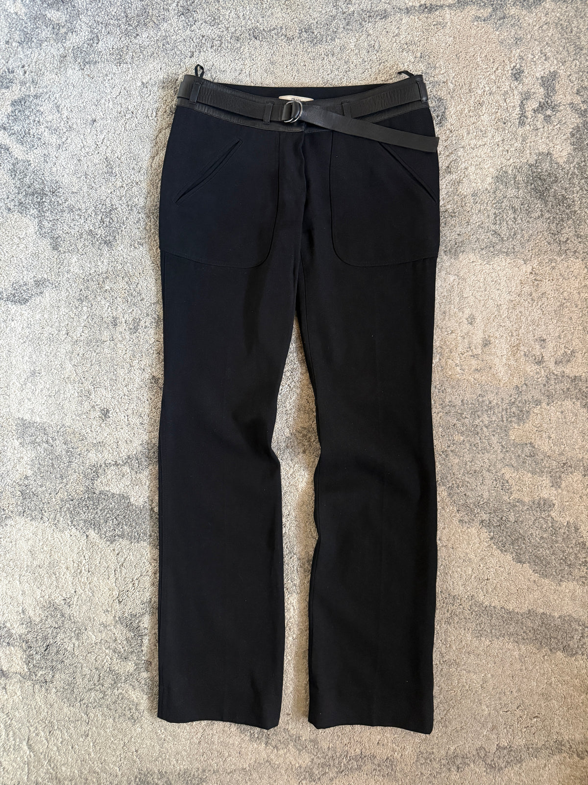 Prada FW2002 wool & leather pants