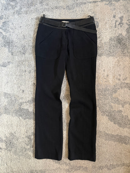 Prada FW2002 wool & leather pants