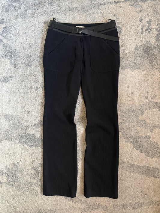 Prada FW2002 wool & leather pants