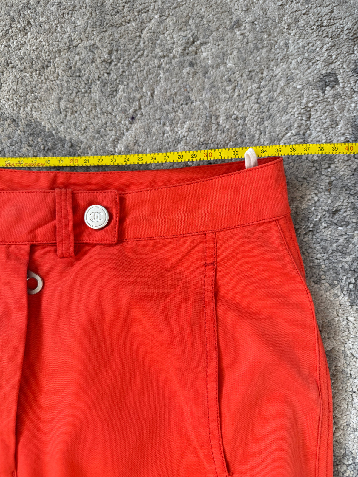 Chanel SS2002 cotton zip pants