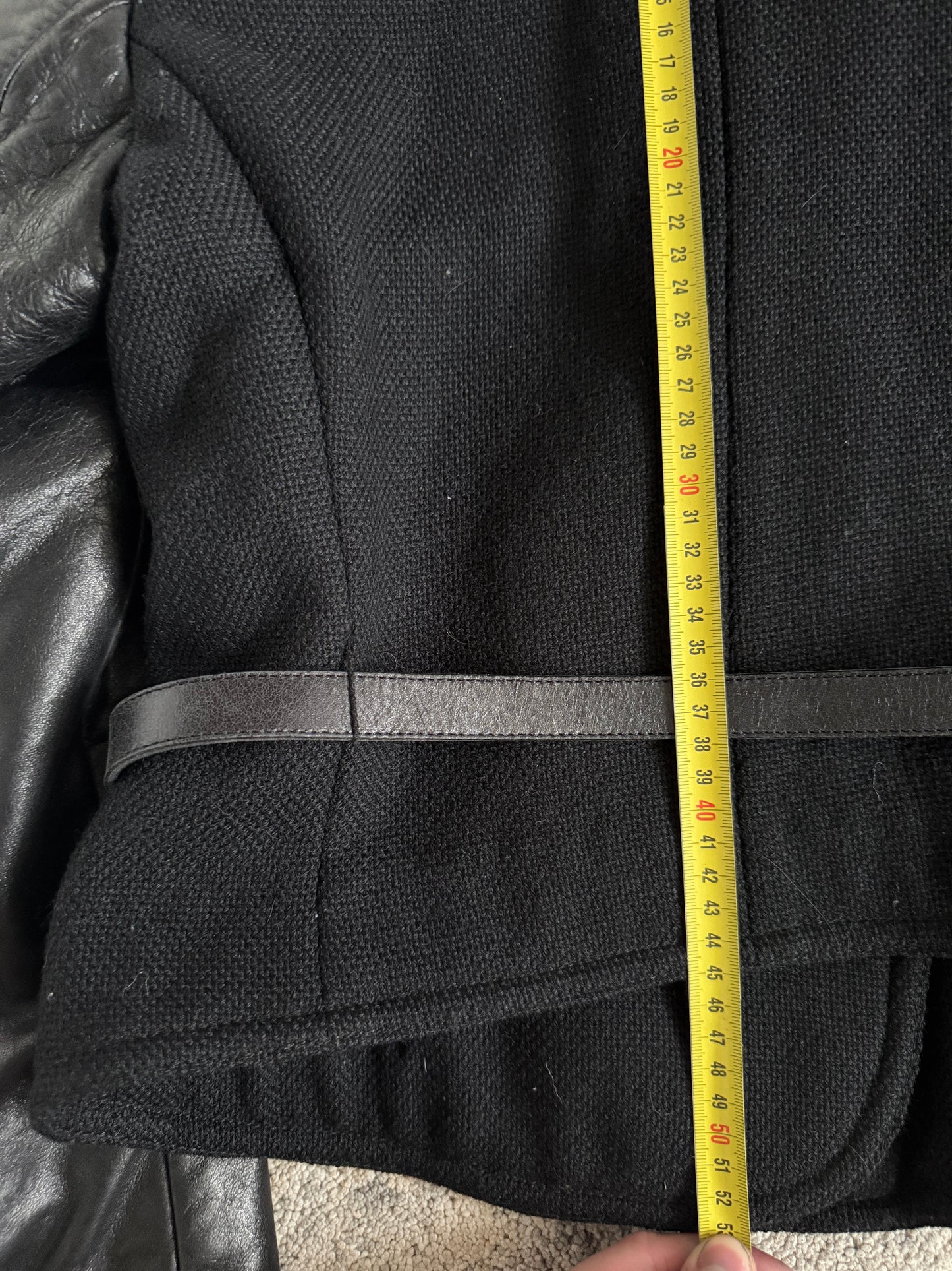 Balenciaga FW2002 mohair & wool with leather cuffs jacket