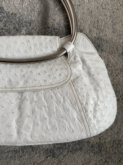 Prada SS2003 ostrich leather metal handle bag