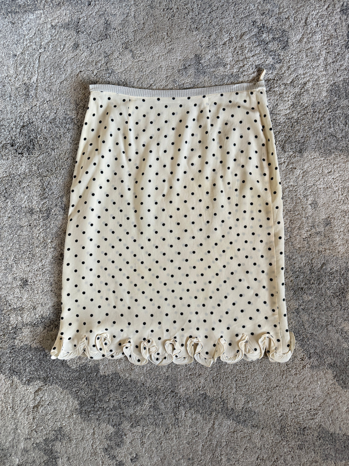Prada SS2000 silk polkadot skirt
