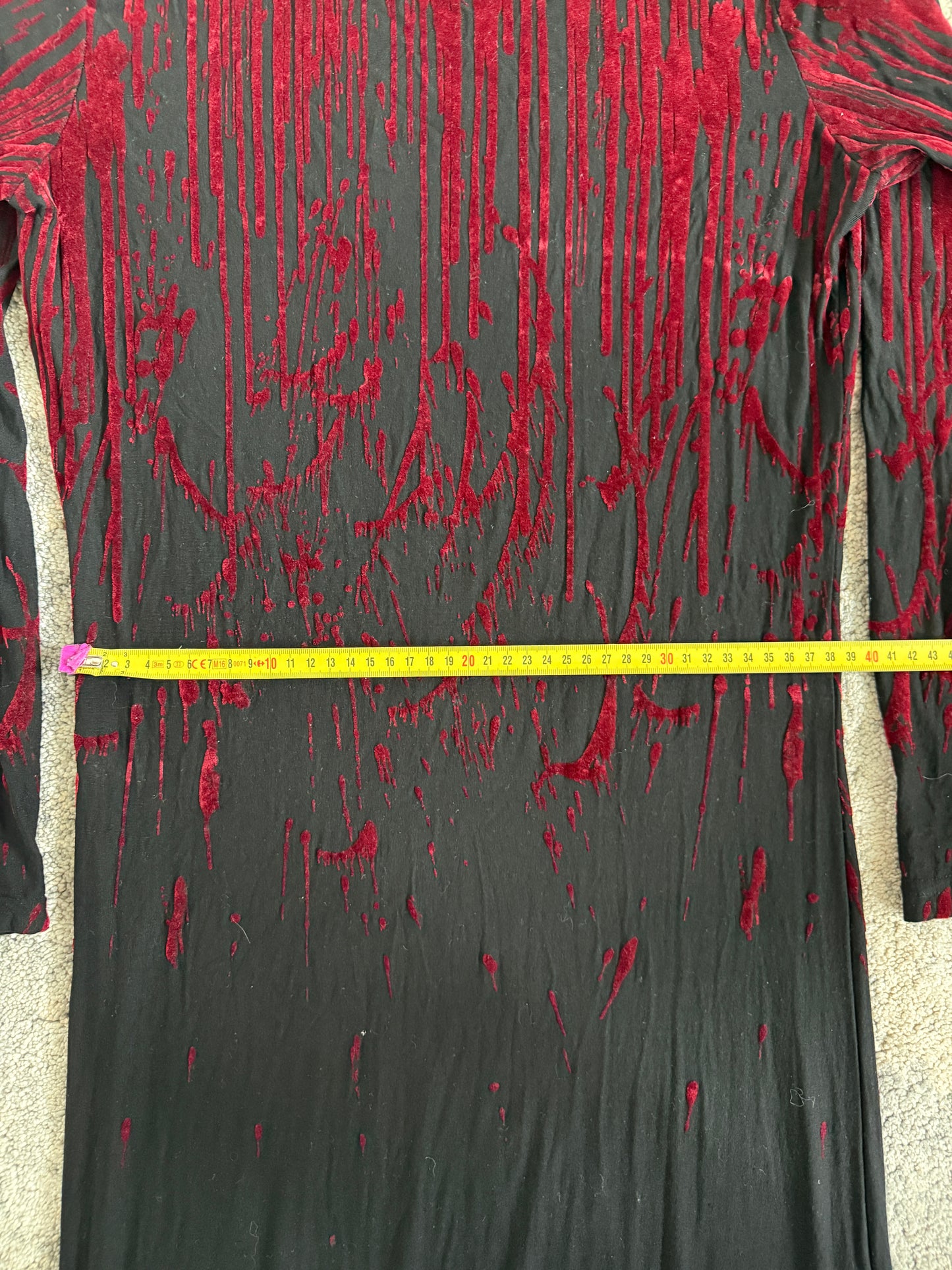 Jean Paul Gaultier FW1998 velvet blood drop dress