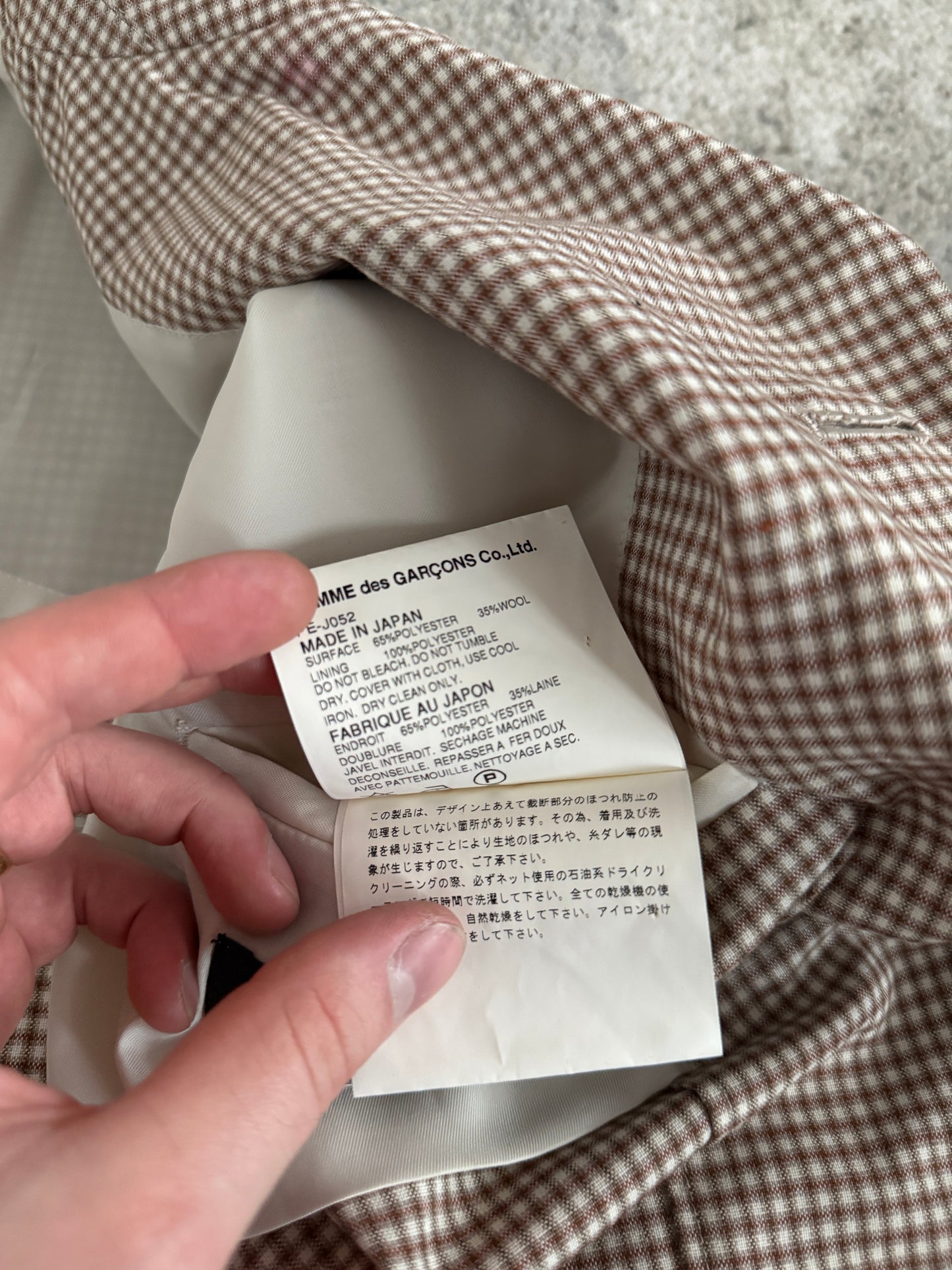 Comme des garçons H+ SS2002 polyester & wool jacket