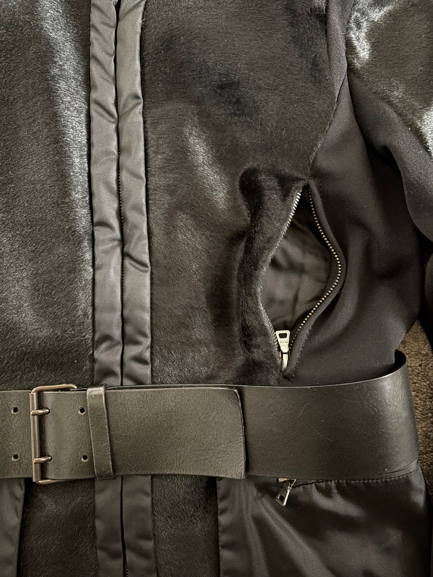 Prada 2000’s pony hair & nylon jacket
