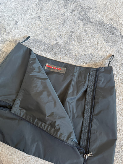Prada 1999 padded nylon mini skirt