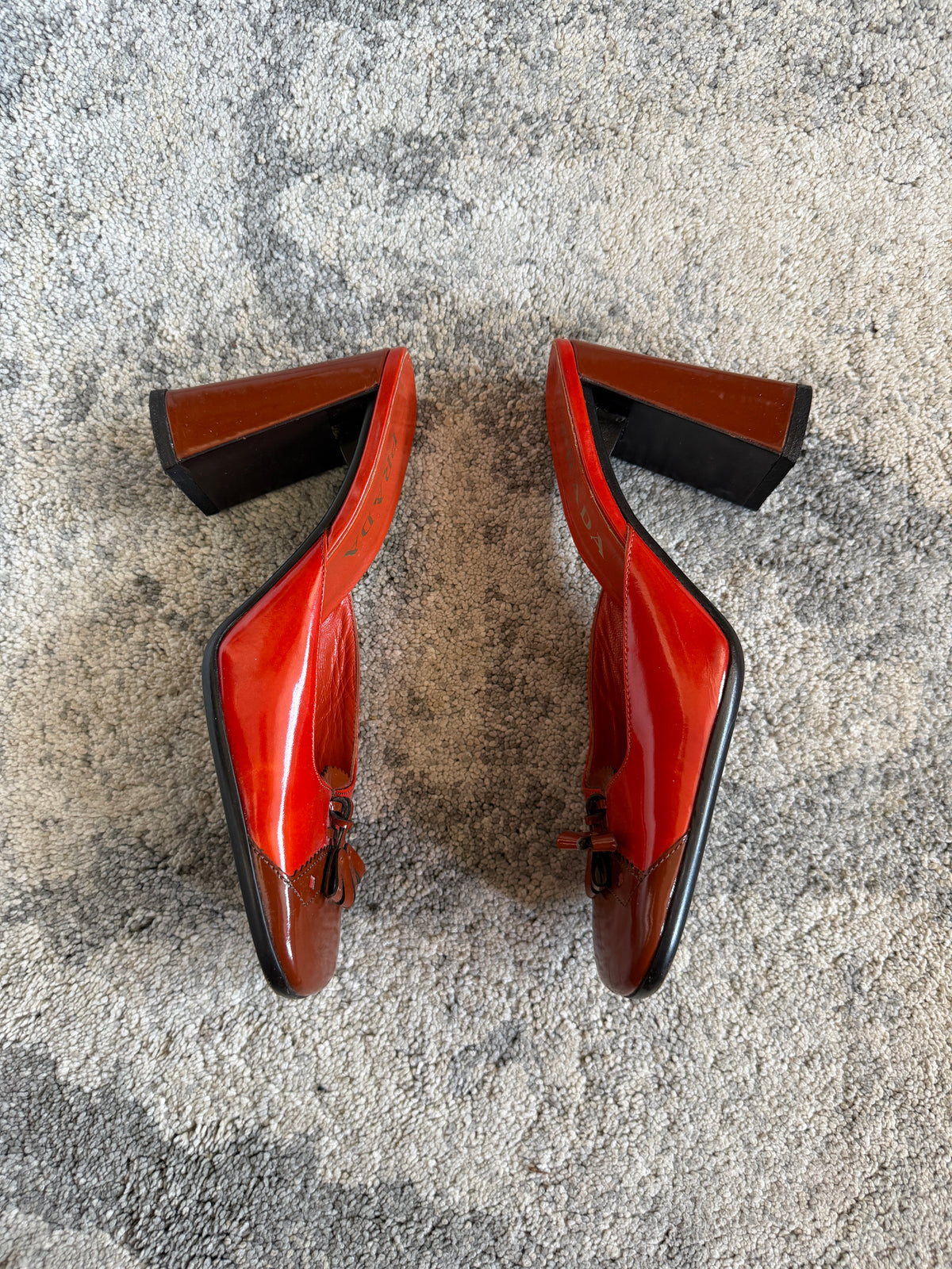 Prada FW1999 patent leather mules