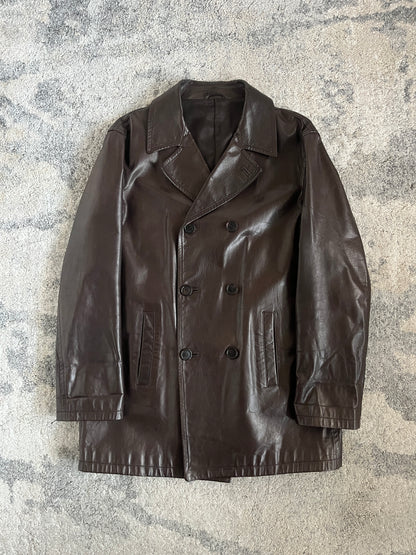 Prada FW1998 double breasted leather jacket