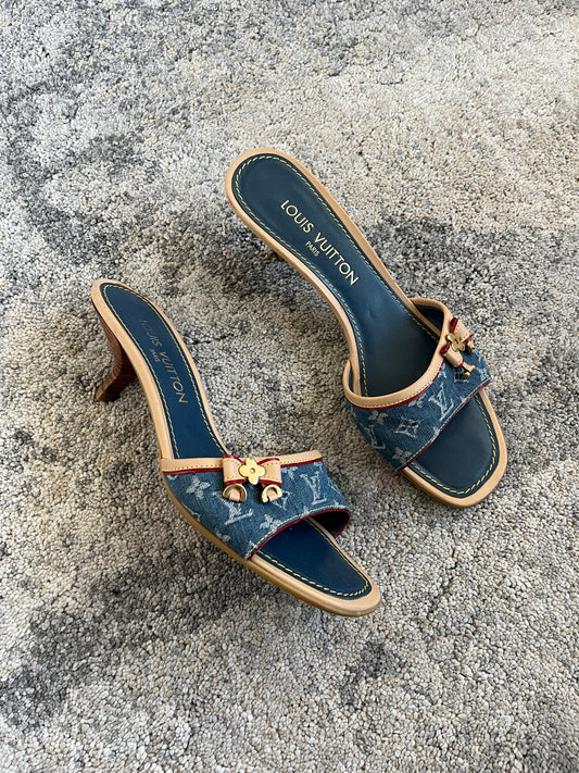 Louis Vuitton 2000’s denim mules