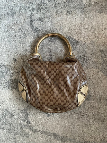 Gucci 2008 waxed monogram Indy bag