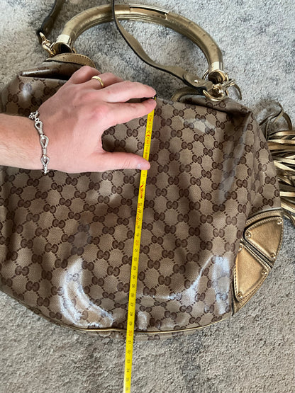 Gucci 2008 waxed monogram Indy bag