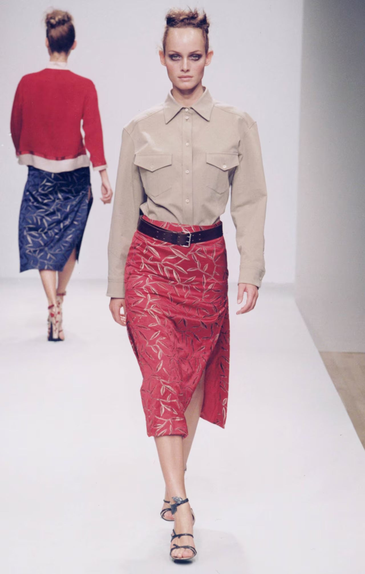 Prada SS1997 jacquard silk skirt