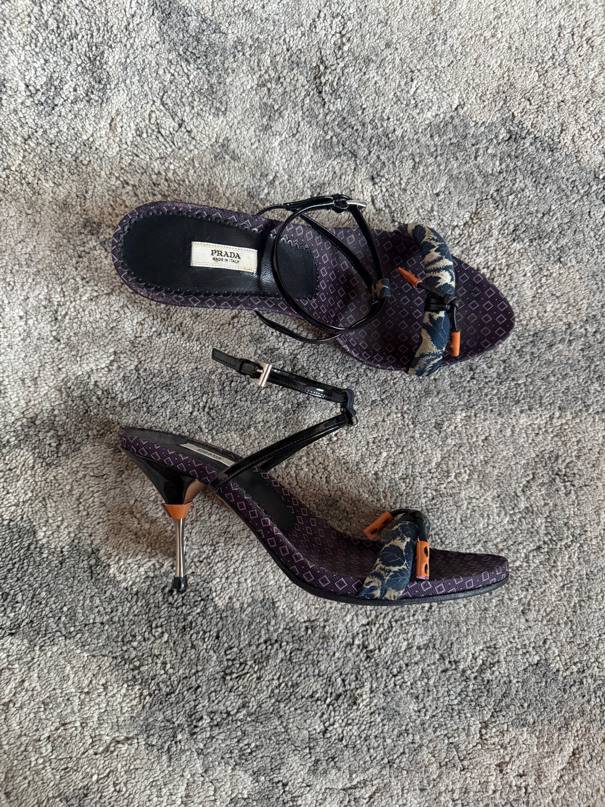 Prada SS2003 silk heels
