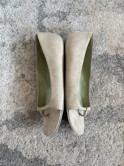 Prada SS2003 suede open ballet shoes