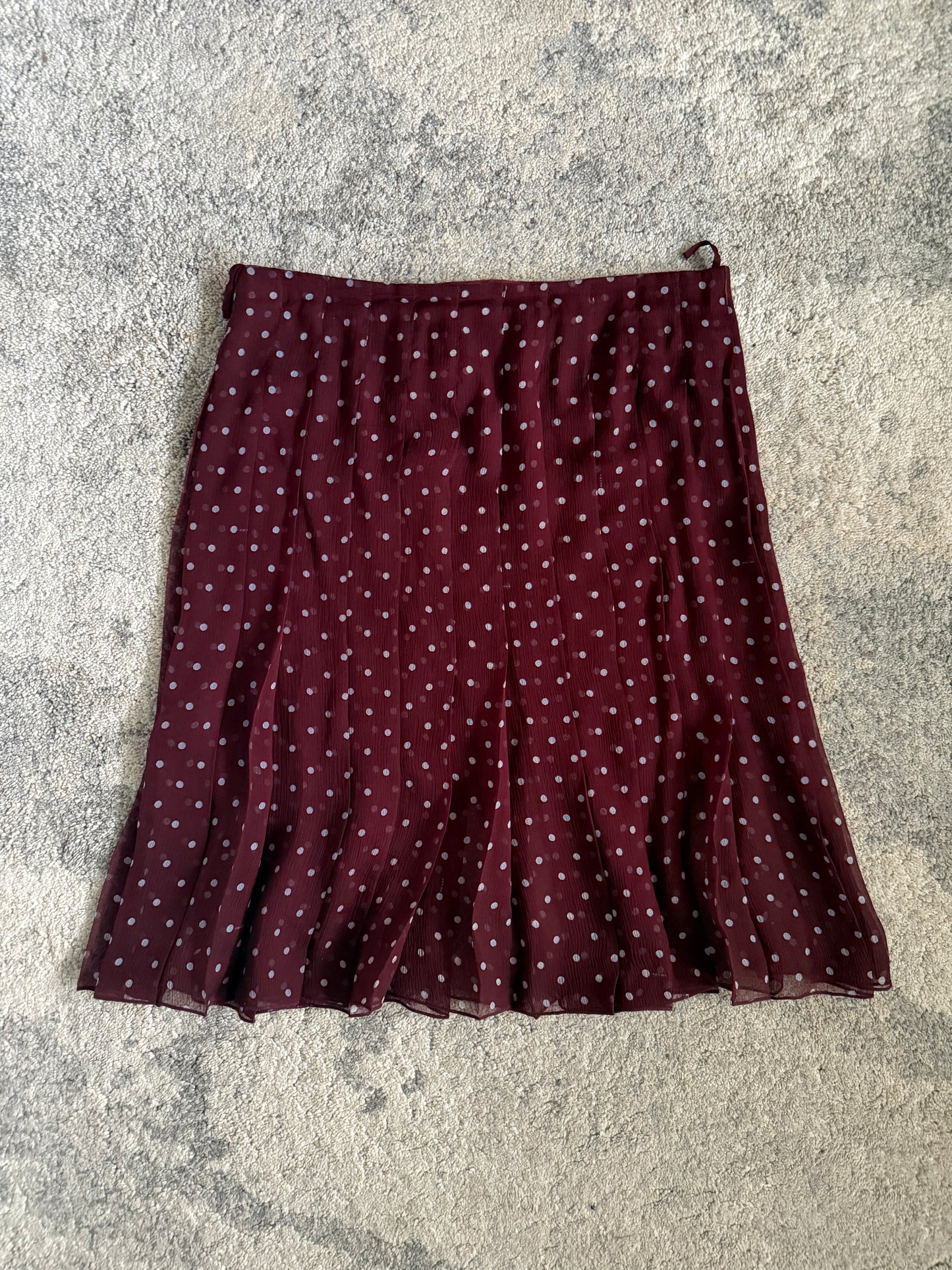 Prada SS2000 silk polka dot pleated skirt
