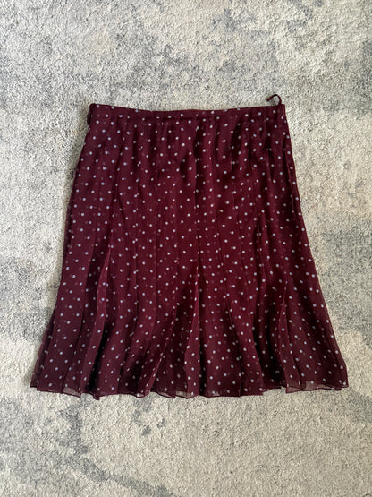 Prada SS2000 silk polka dot pleated skirt