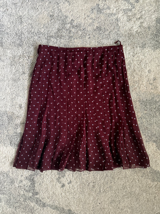 Prada SS2000 silk polka dot pleated skirt