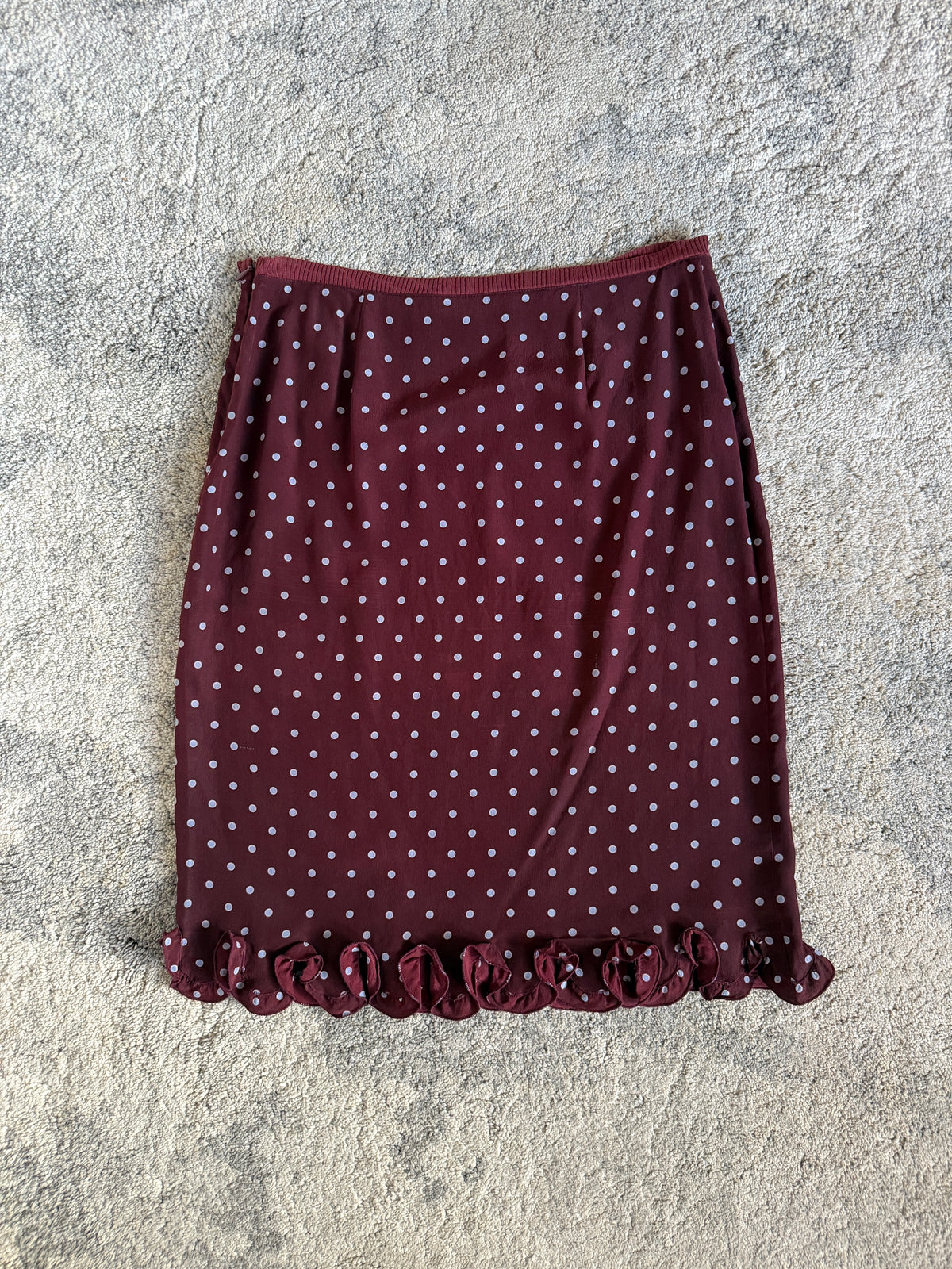 Prada SS2000 silk polkadot skirt