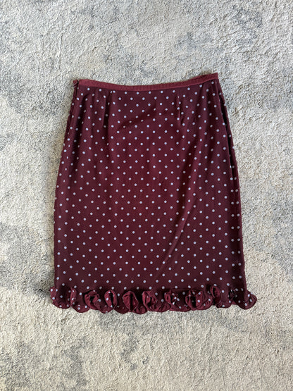 Prada SS2000 silk polkadot skirt