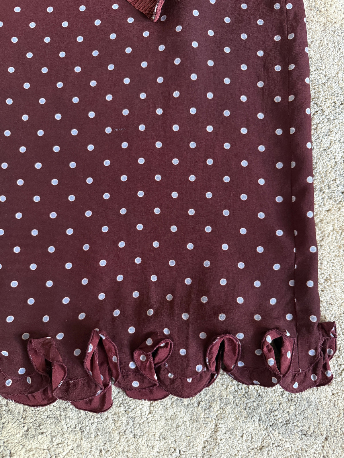 Prada SS2000 silk polkadot skirt