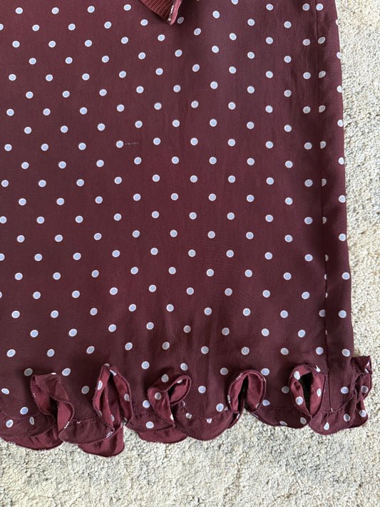 Prada SS2000 silk polkadot skirt