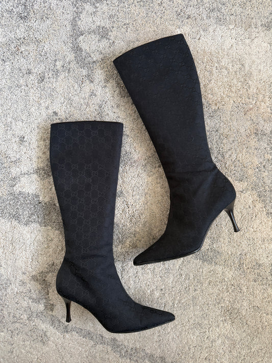 Gucci 2000’s monogram heels boots