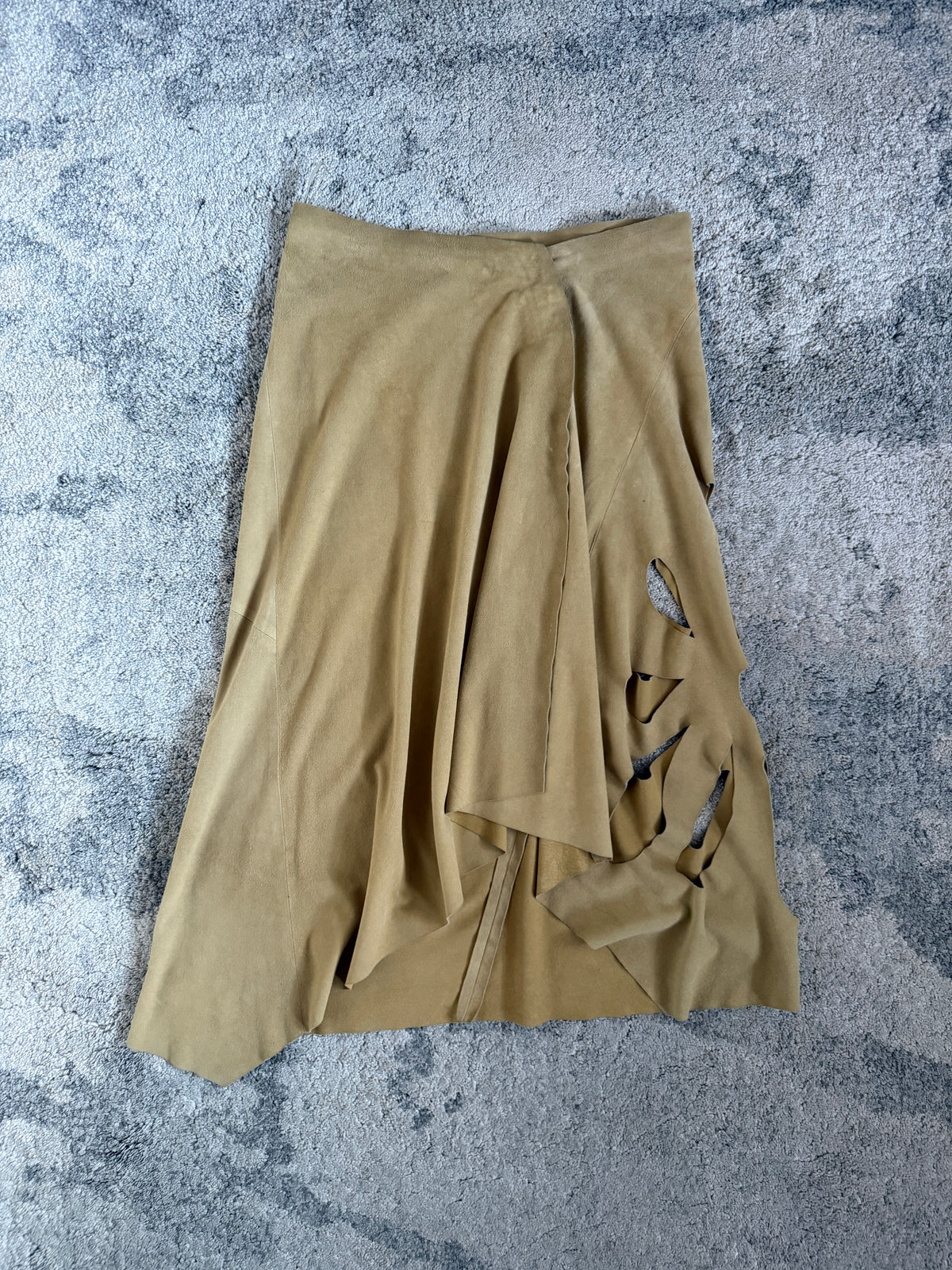 Gucci SS2002 suede leather skirt