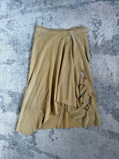 Gucci SS2002 suede leather skirt