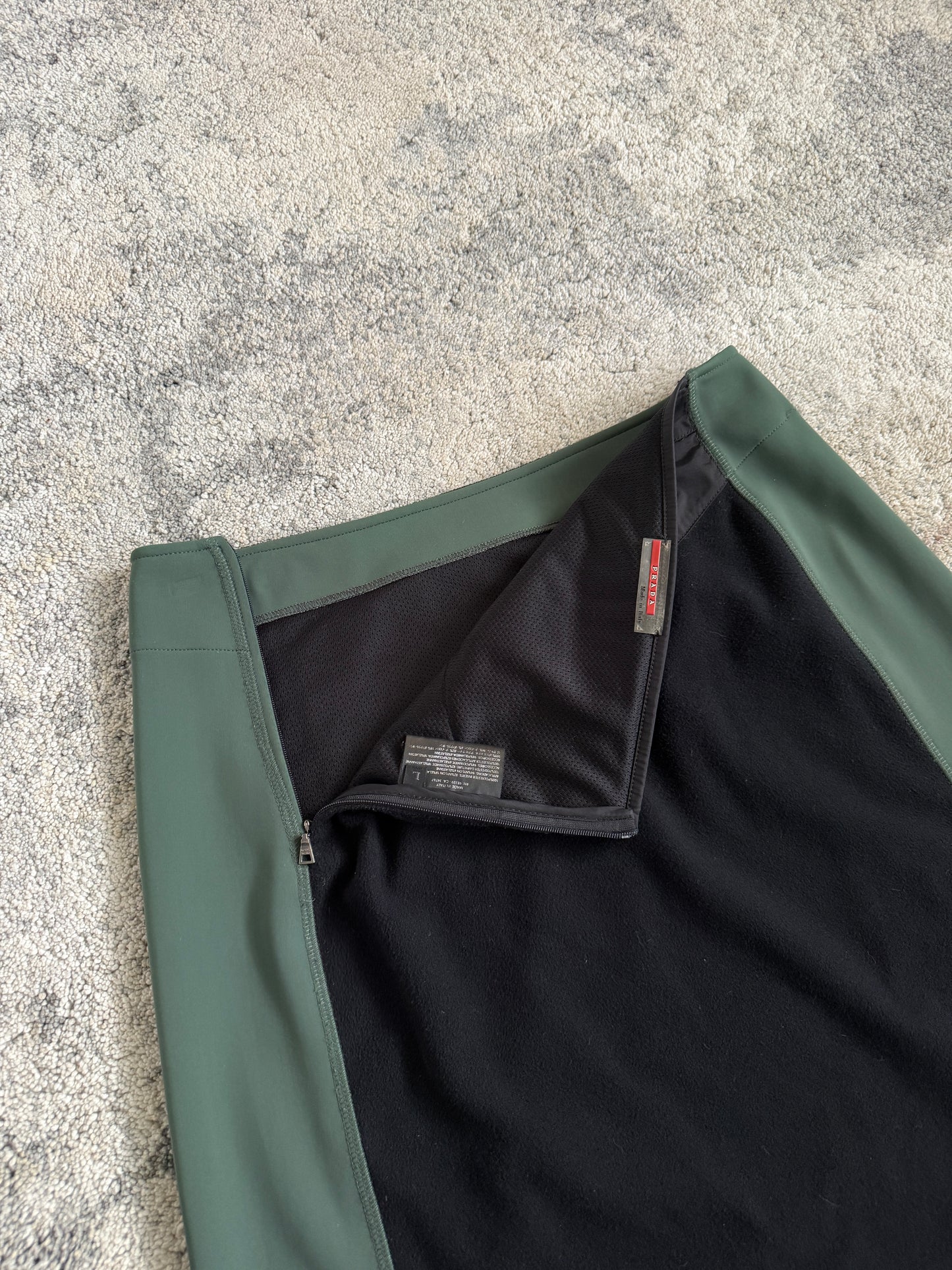 Prada 2000 fleece & nylon skirt