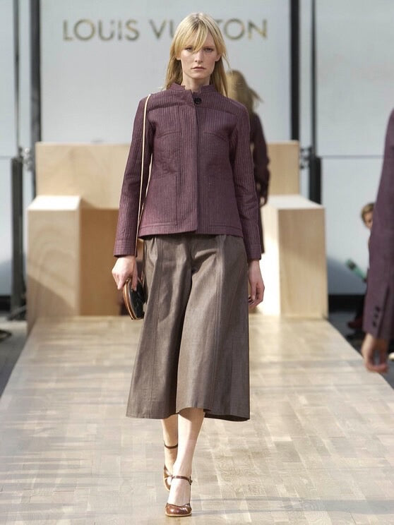 Louis Vuitton SS2002 cotton & raffy skirt