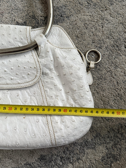 Prada SS2003 ostrich leather metal handle bag