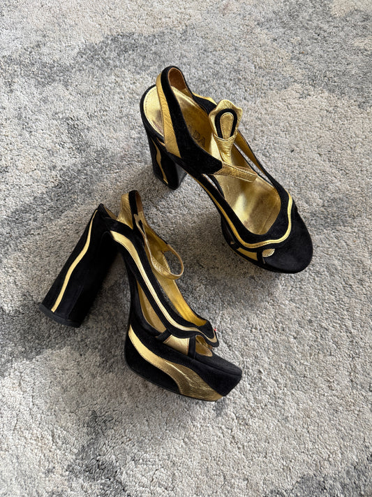 Prada SS2008 platform suede heels