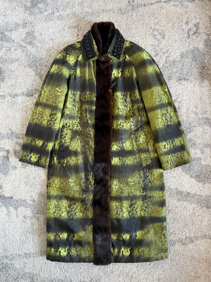 Prada FW2004 embellished nylon long coat