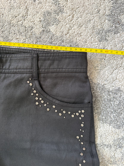 Chloé SS2001 studded waxed flared pants by Stella McCartney