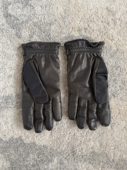 Prada 2000’s nylon & leather gloves with cashmere lining