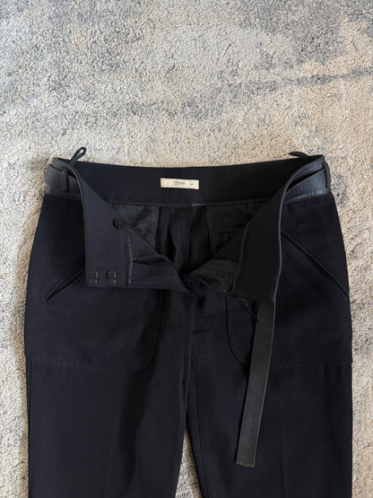 Prada FW2002 wool & leather pants