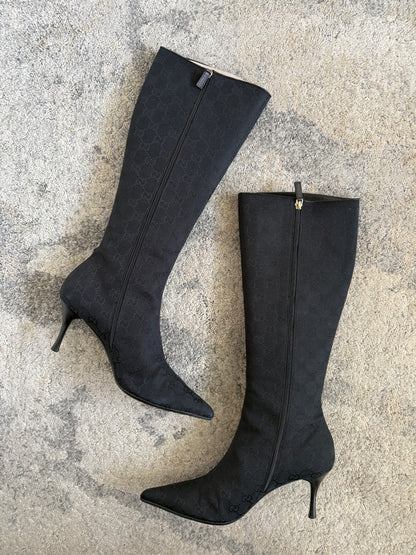 Gucci 2000’s monogram heels boots