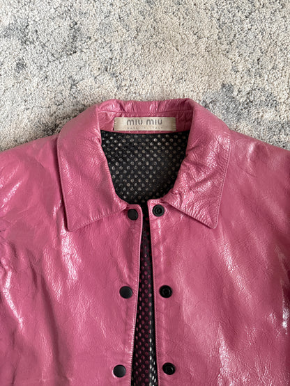 Miu Miu SS2000 patent leather jacket