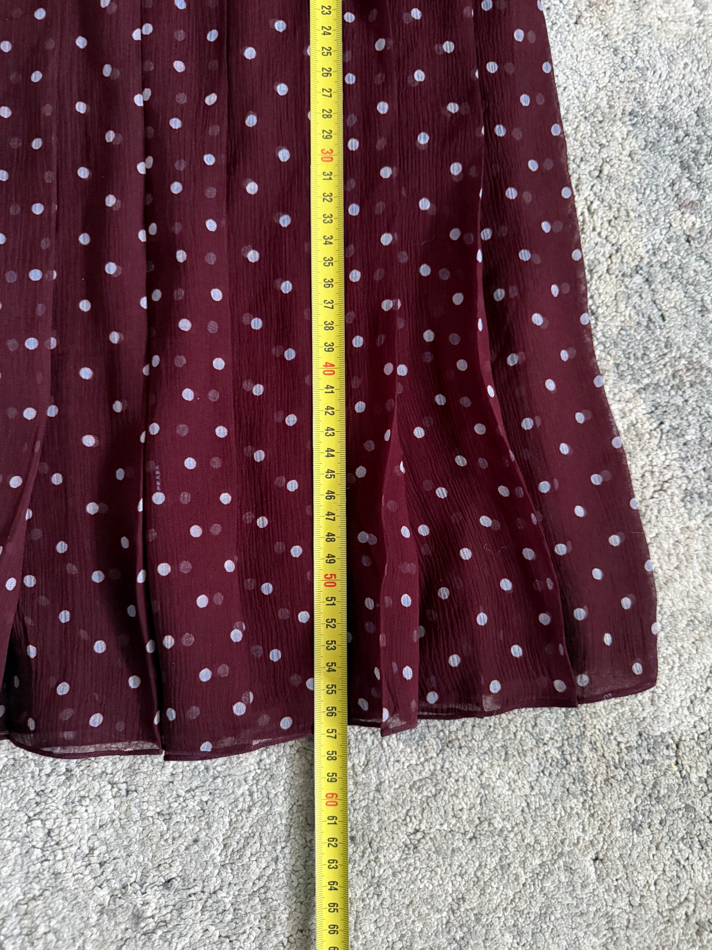 Prada SS2000 silk polka dot pleated skirt