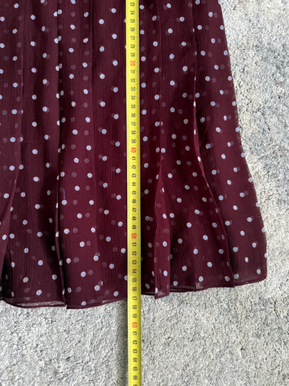 Prada SS2000 silk polka dot pleated skirt